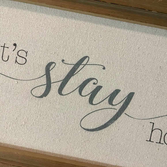 NWT canvas and wood signs set of 2 cream and earthy beautiful green & black font - Picture 6 of 11